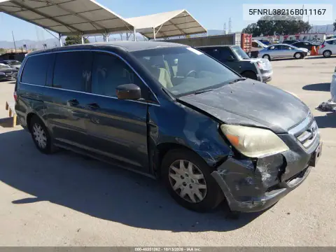5FNRL38216B011167 — 2006 Honda Odyssey, фото 2 с аукциона IAAI, Передняя часть