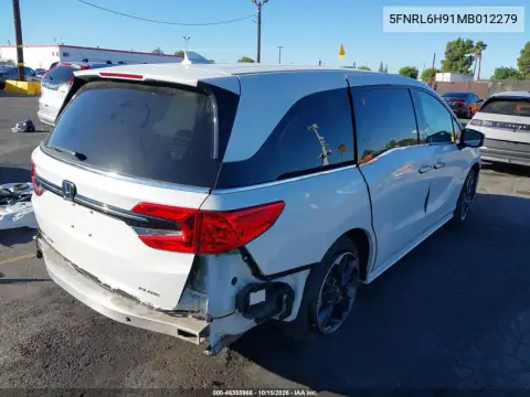 5FNRL6H91MB012279 — 2021 Honda Odyssey, фото 5 с аукциона IAAI, левый бок