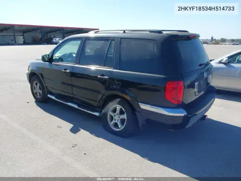 2004 Honda Pilot Ex-L VIN 2HKYF18534H514733 фото 4
