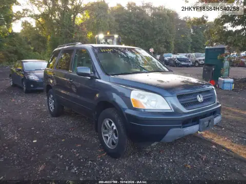 2HKYF18584H540258 — 2004 Honda Pilot, Передняя часть слева, фото до ремонта