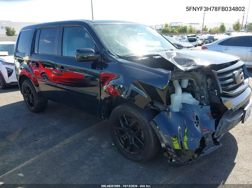 5FNYF3H78FB034802 — 2015 Honda Pilot, фото 2 с аукциона IAAI, Передняя часть справа