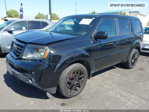 5FNYF3H78FB034802 — 2015 Honda Pilot, фото 3 с аукциона IAAI, Передняя часть справа