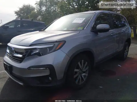 2019 Honda Pilot Ex VIN 5FNYF6H38KB083152 фото 2