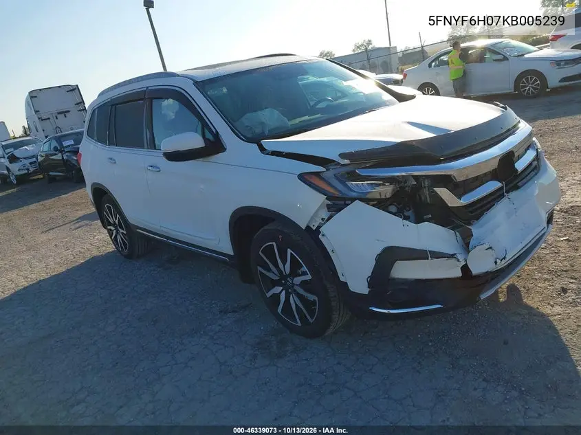 2019 Honda Pilot Elite VIN 5FNYF6H07KB005239 фото 2