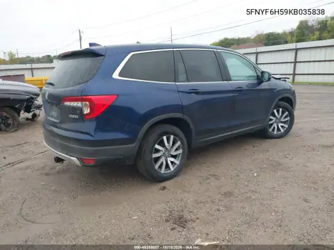 5FNYF6H59KB035838 — 2019 Honda Pilot, ფოტო 5, IAAI, წინა ნაწილი