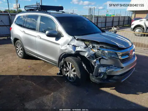5FNYF5H53KB040155 — 2019 Honda Pilot, Parte delantera, fotos antes de reparar
