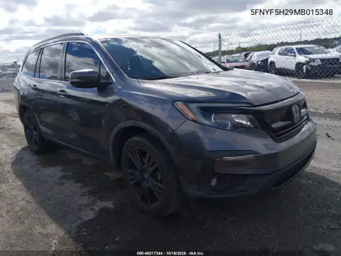 5FNYF5H29MB015348 — 2021 Honda Pilot, Left side, before-repair photos