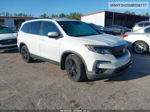 5FNYF5H25MB036777 Honda Pilot 2021 — Left front damage, before-repair photo