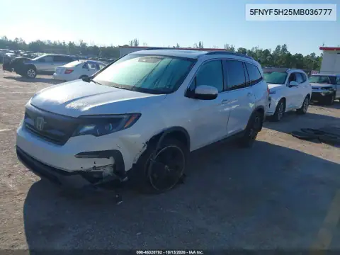 5FNYF5H25MB036777 — 2021 Honda Pilot, photo 2 from IAAI, Left front