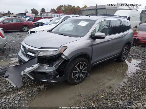5FNYF6H05MB048593 — 2021 Honda Pilot, фото 3 с аукциона IAAI, передняя часть слева