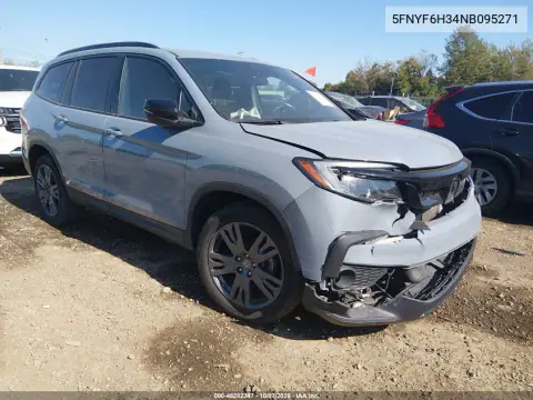 5FNYF6H34NB095271 — 2022 Honda Pilot, Передняя часть, фото до ремонта
