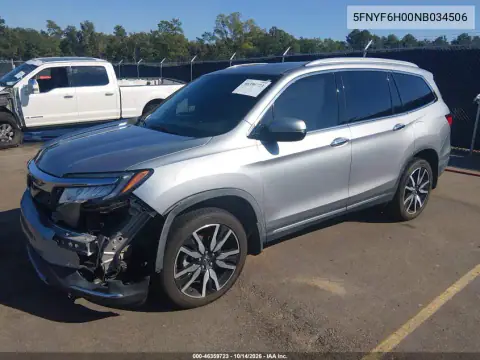5FNYF6H00NB034506 — 2022 Honda Pilot, photo 3 from IAAI, Front end