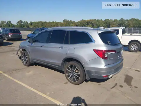 5FNYF6H00NB034506 — 2022 Honda Pilot, photo 4 from IAAI, Front end