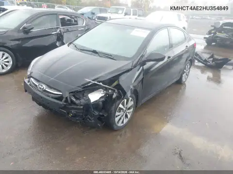 KMHCT4AE2HU354849 — 2017 Hyundai Accent, photo 3 from IAAI, Front end