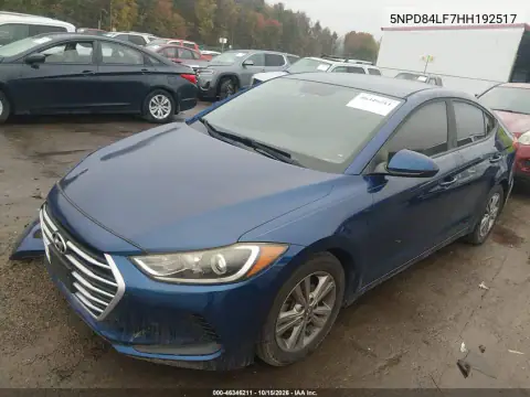 5NPD84LF7HH192517 — 2017 Hyundai Elantra, zdjęcie 3 z IAAI, Przód