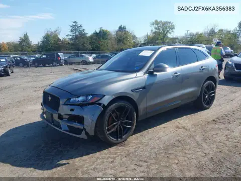 SADCJ2FX6KA356383 — 2019 Jaguar F-Pace, photo 3 from IAAI, Front end