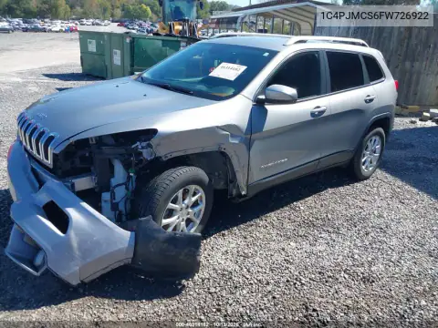 1C4PJMCS6FW726922 — 2015 Jeep Cherokee, фото 3 с аукциона IAAI, Передняя часть слева