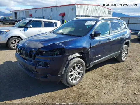 1C4PJMCS2FW515099 — 2015 Jeep Cherokee, photo 3 from IAAI, Front end