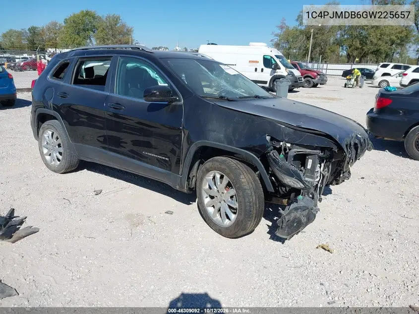 1C4PJMDB6GW225657 Jeep Cherokee 2016 — All-over damage damage, before-repair photo