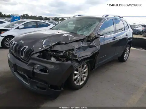 1C4PJLDB8GW239330 — 2016 Jeep Cherokee, photo 3 from IAAI, Front end