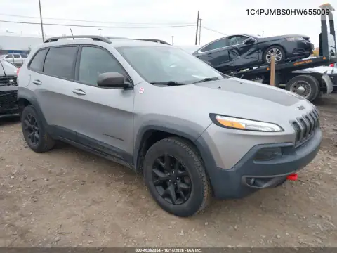 1C4PJMBS0HW655009 — 2017 Jeep Cherokee, Trasera izquierda, fotos antes de reparar