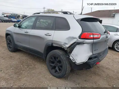 1C4PJMBS0HW655009 — 2017 Jeep Cherokee, foto 4 de IAAI, Trasera izquierda
