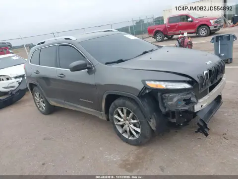 2018 Jeep Cherokee Limited 4X4 VIN 1C4PJMDB2JD554892 фото 2
