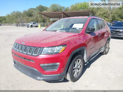 3C4NJCAB8HT659768 — 2017 Jeep Compass, фото 2 з IAAI, Звичайний знос