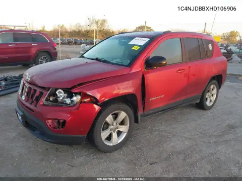 1C4NJDBBXHD106906 — 2017 Jeep Compass, фото 3 з IAAI, Передня частина