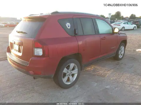 1C4NJDBBXHD106906 — 2017 Jeep Compass, Parte delantera, fotos antes de reparar