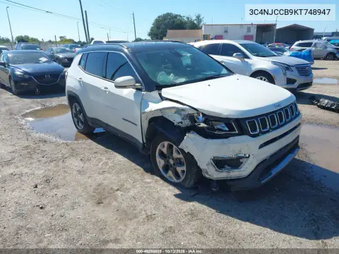 3C4NJCCB9KT748947 — 2019 Jeep Compass, Передня частина справа, фото до ремонту