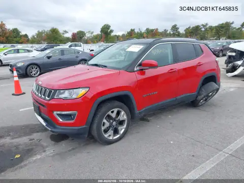 3C4NJDCB1KT645835 — 2019 Jeep Compass, zdjęcie 3 z IAAI, Tył