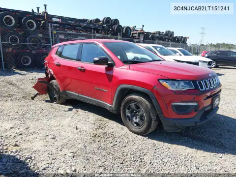 3C4NJCAB2LT151241 — 2020 Jeep Compass, წინა და უკანა ნაწილი, ფოტოები შეკეთებამდე