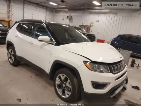 3C4NJDCB7LT204468 — 2020 Jeep Compass, Parte delantera y trasera, fotos antes de reparar