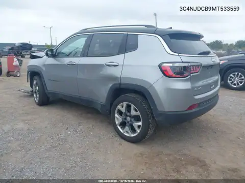 3C4NJDCB9MT533559 — 2021 Jeep Compass, foto 3 de IAAI, Parte delantera y trasera