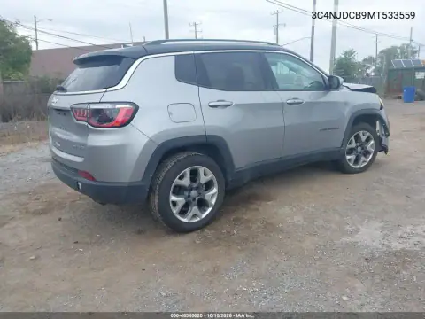 3C4NJDCB9MT533559 — 2021 Jeep Compass, foto 4 de IAAI, Parte delantera y trasera