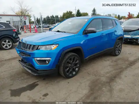 3C4NJDEB8MT513252 — 2021 Jeep Compass, photo 3 from IAAI, Front end