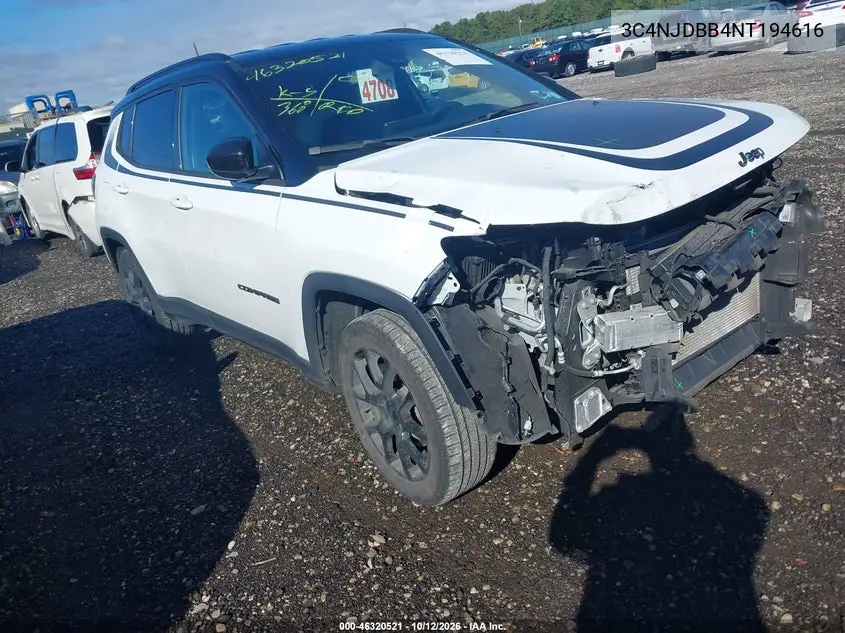 2022 Jeep Compass Altitude 4X4 VIN 3C4NJDBB4NT194616 фото 2