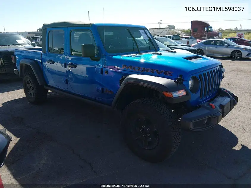 1C6JJTEG1ML598037 — 2021 Jeep Gladiator, photo 2 from IAAI, Left front