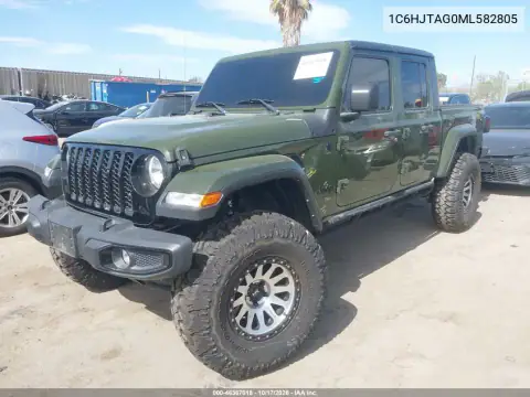 1C6HJTAG0ML582805 — 2021 Jeep Gladiator, photo 3 from IAAI, Front end