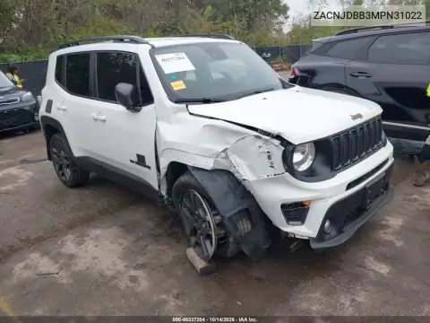 ZACNJDBB3MPN31022 — 2021 Jeep Renegade, Delantera derecha, fotos antes de reparar