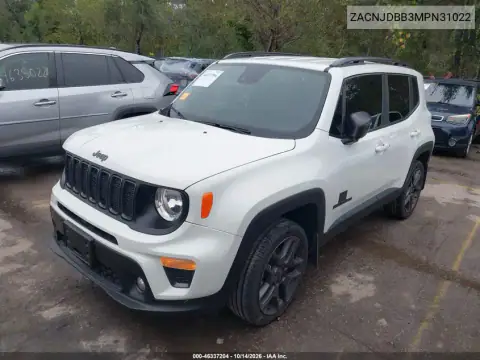 ZACNJDBB3MPN31022 — 2021 Jeep Renegade, фото 3 з IAAI, Передня частина справа