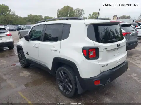 ZACNJDBB3MPN31022 — 2021 Jeep Renegade, фото 4 з IAAI, Передня частина справа