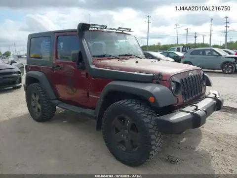 1J4AA2D10AL216750 — 2010 Jeep Wrangler, Не указано, фото до ремонта
