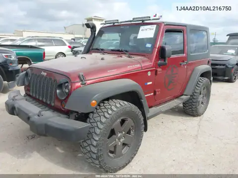 1J4AA2D10AL216750 — 2010 Jeep Wrangler, photo 3 from IAAI 19.10.2026, Not reported