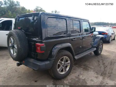 1C4HJXEG2JW123750 — 2018 Jeep Wrangler, უკანა მარცხენა ნაწილი, ფოტოები შეკეთებამდე