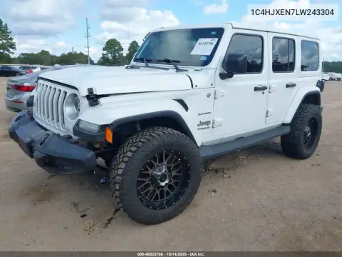 1C4HJXEN7LW243304 — 2020 Jeep Wrangler, photo 2 from IAAI, Front end