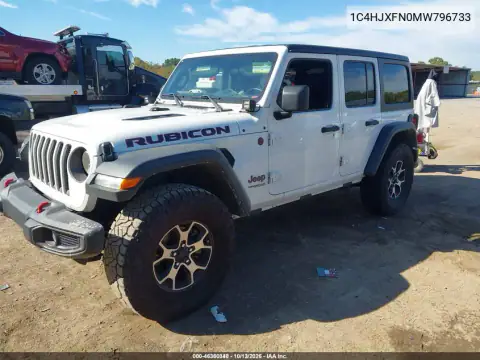 1C4HJXFN0MW796733 — 2021 Jeep Wrangler, zdjęcie 2 z IAAI, Normalne zużycie