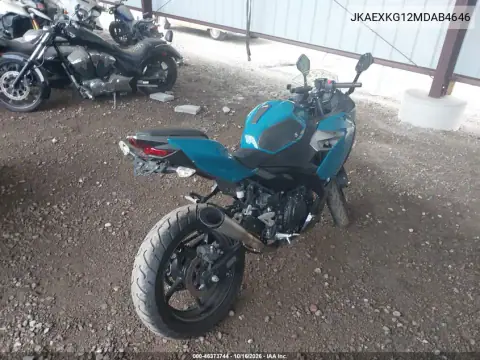 JKAEXKG12MDAB4646 — 2021 Kawasaki EX, фото 4 з IAAI, Лівий бік