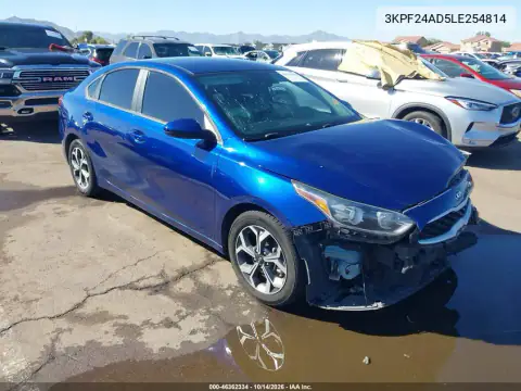 3KPF24AD5LE254814 — 2020 Kia Forte, ფოტო 2, IAAI, წინა მარცხენა ნაწილი
